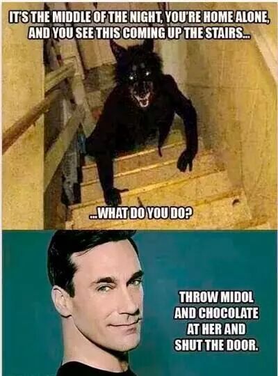 midol and chocolate joke