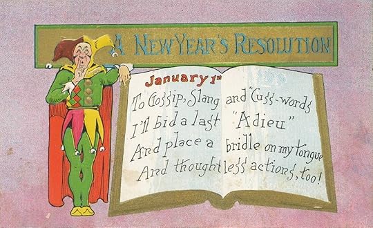 PostcardNewYearsResolutionGossipSlangEtcCirca1909