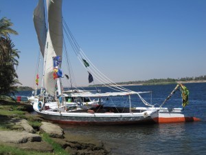 Felucca sailing on the Nile river
