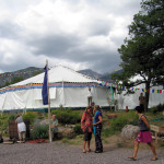 Approaching the tent