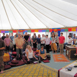 Inside waiting for Rinpoche's arrival