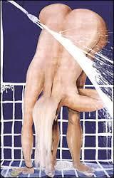Arkie under the shower painting by Brett Whiteley