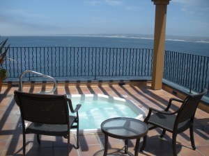 Rooftop hot tub overlooking Monterey Bay