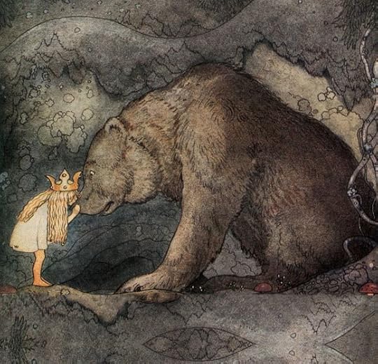 She Kissed the Bear on the Nose by John Bauer)