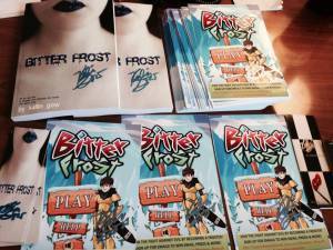 Signed Books and Bitter Frost Game Poster