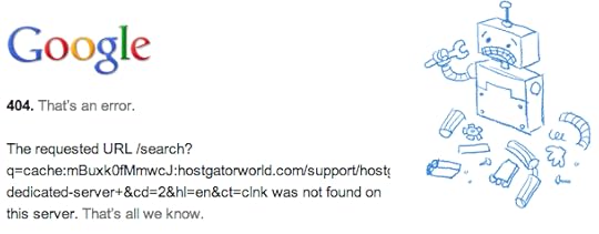 google cache showing 404 error