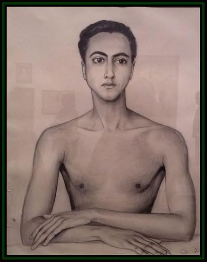 Pencil portrait of a young man.