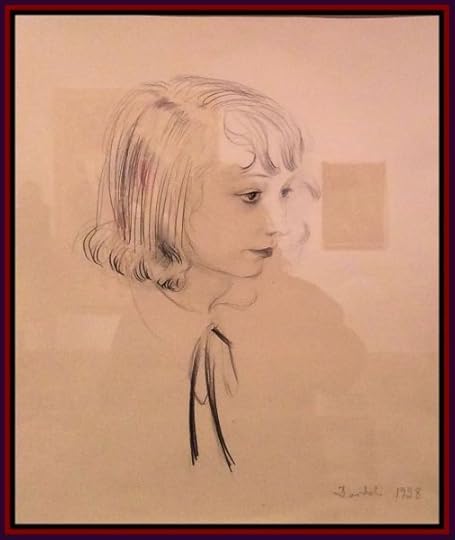 Pencil drawing of a young girl.