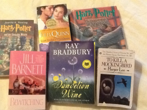 Some (very few) of my favorite books--the ones that were close enough that I could take this pictures quickly.