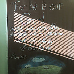 I love finding these random works of art on the chalkboard in our conference room