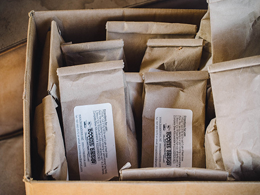 Bags of worm castings