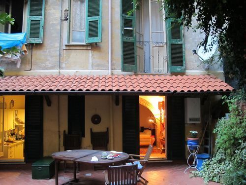 The back garden of the Roman flat where we spent our first weekend away.