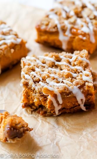 Instead of pumpkin pie this season, try my pumpkin streusel bars. With a gingersnap crust and brown sugar streusel topping, everyone will want seconds!