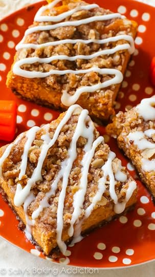Instead of pumpkin pie this season, try my pumpkin streusel bars. With a gingersnap crust and brown sugar streusel topping, everyone will want seconds!