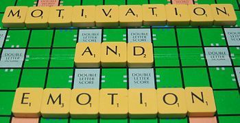 English: The words "Motivation and Emotio...