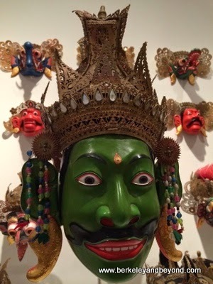 green mask from Bali at Mingei International Museum in Balboa Park in San Diego, California