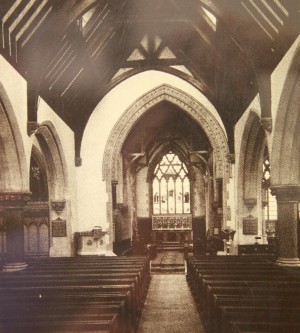 The sanctuary of St Aldate's church in Oxford, c. 1940s.