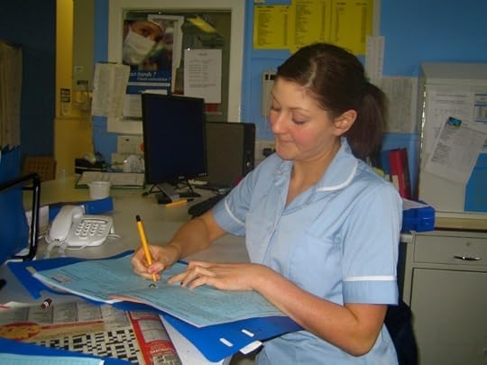 A British nurse writing her notes. Creative Commons via Flickr.