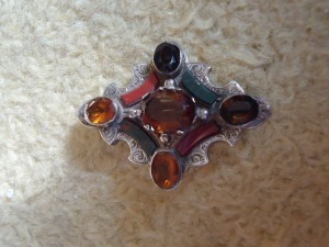 The Cairngorm pin my grandmother left me.