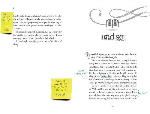 Young Adult novel spread