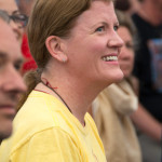 Retreatants listening, smiling and happy