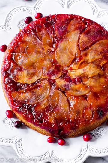 Cranberry Apple Upside-Down Cake by sallysbakingaddiction.com - this fall dessert is full of flavor and incredibly simple to make!