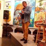 Arnzen hits the stage.