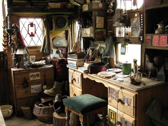 Rima's painting desk in the old truck