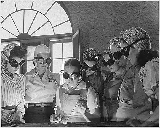 Women from are getting into vocational schools to learn war work