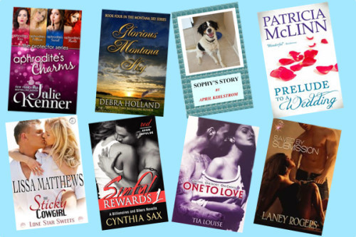 Hump Day books from Julie Kenner, Debra Holland, April Kihlstrom, Patricia McLinn, Lissa Matthews, Cynthia Sax, Tia Louise, and Laney Rodgers!