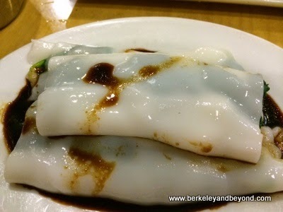spinach rice roll at Happy Buddha in Flushing, Queens, New York