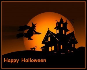 Happy-Halloween-Witch-Flying-On-Broom-At-Scary-Night-Wallpaper