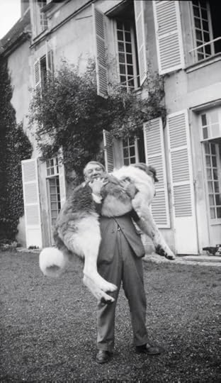Picasso with Bob (the Great Pyrenees) Château de Boisgeloup, Fr