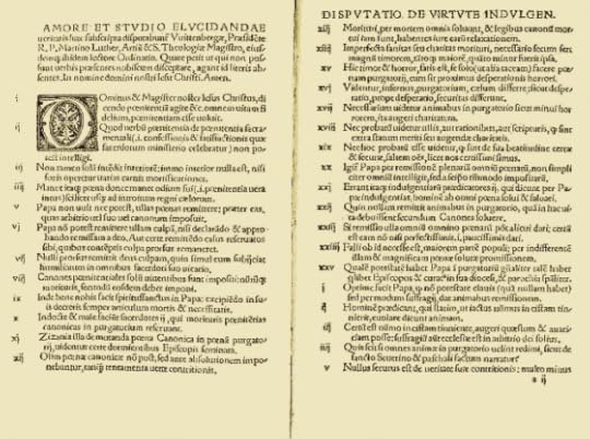 A 1522 printed copy of Luther's 95 theses.