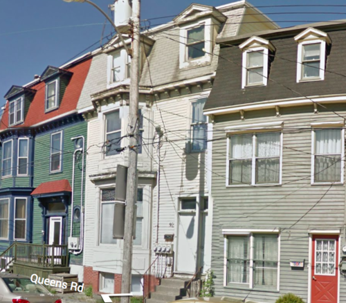 The cream house in the centre housed four apartments. I lived on the top floor for a terrifying 8 months. I took this image from Google Earth street view.