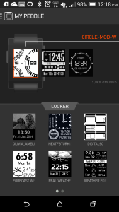 The functional, but limited Pebble app on my phone