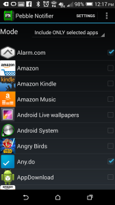 The excellent, but what should be unnecessary, third party Pebble Notifier app