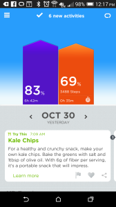 The Up app on my phone