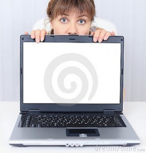 blank-computer-screen-woman