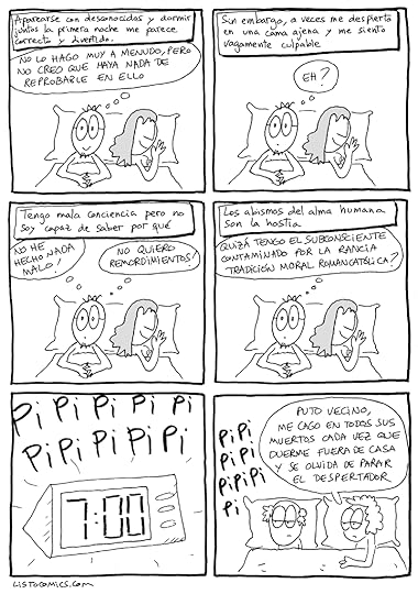 Cómic sobre la culpa y el insomnio mañanero.
