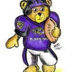 American Football Raven Teddy Bear Player