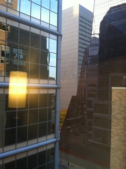 Hotel window slice of Minneapolis, with park... 