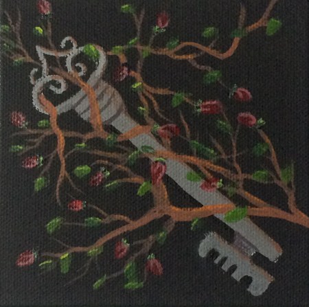 Key 4×4 acrylic on canvas Dawn Blair ©2014 