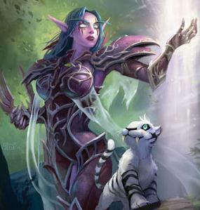 Art of Tyrande Whisperwind from the World of Warcraft trading card game