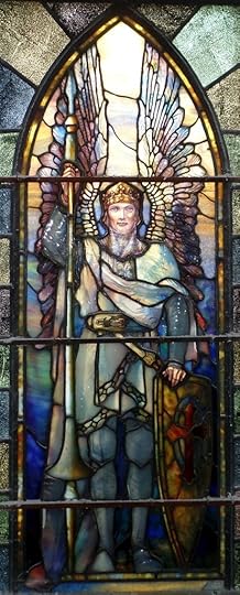 The memorial window by Tiffany Studios in All Saints' Episcopal Church, Richmond dedicated to Cadet John Dunn IV, Royal Flying Corps
