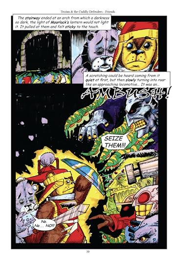 Tristan the Teddy Bear vs the Monsters under the Bed - artwork by Dan Nokes
