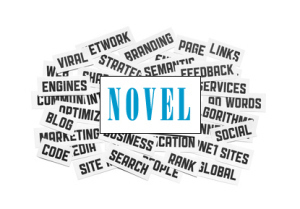 Cut pieces of paper with text on SEO theme. Isolated on white.