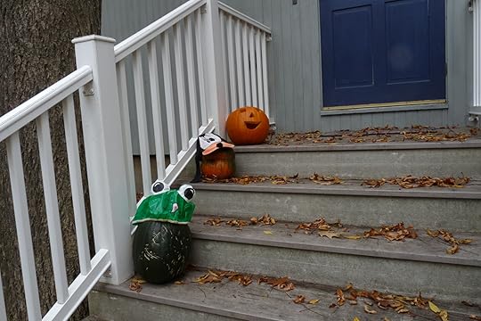 And here they are all decorated and ready to greet trick-or-treaters!