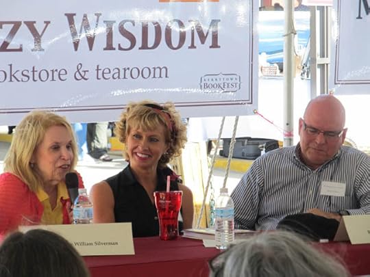 [Sue William Silverman cracks up me & Linda Hundt, Kerrytown Book Festival.]