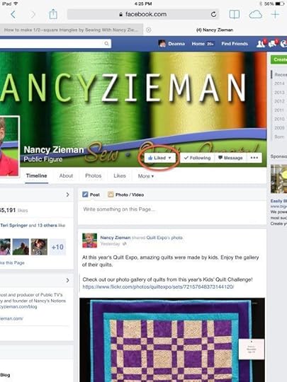 Nancy Zieman on Facebook Explains Liked Button